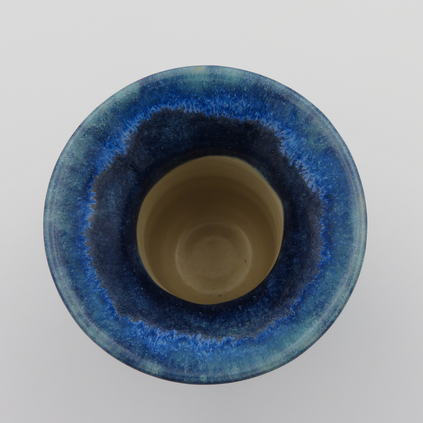 Wide Rim Vase - Medium Blue Flow