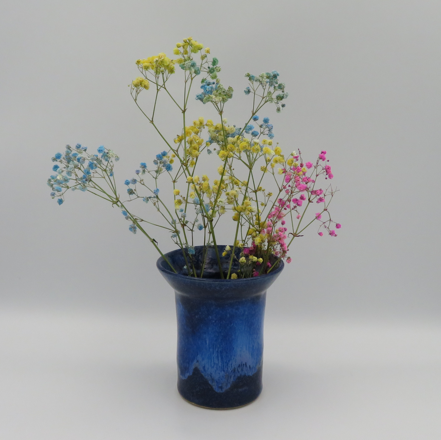 Wide Rim Vase - Deep Blue Flow