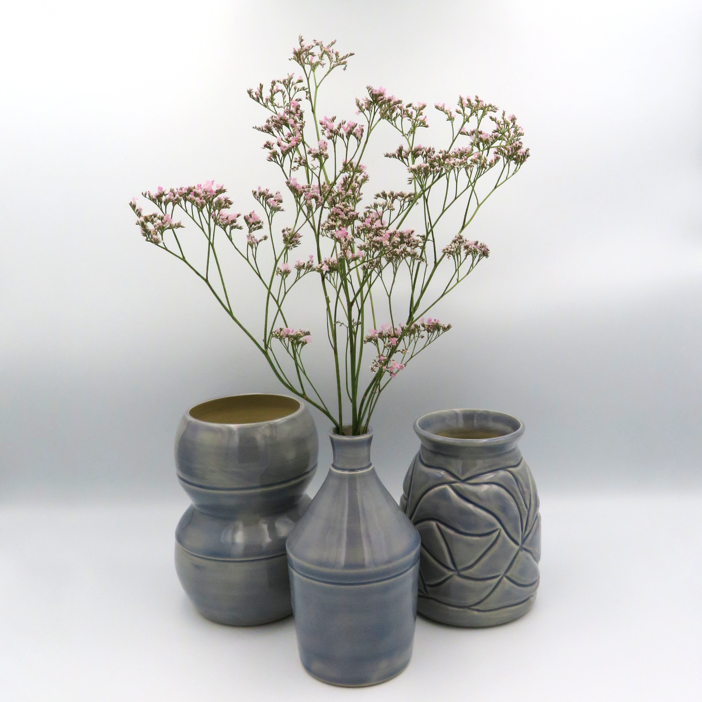 Narrow Rim Cylindrical Vase - Lilac Grey