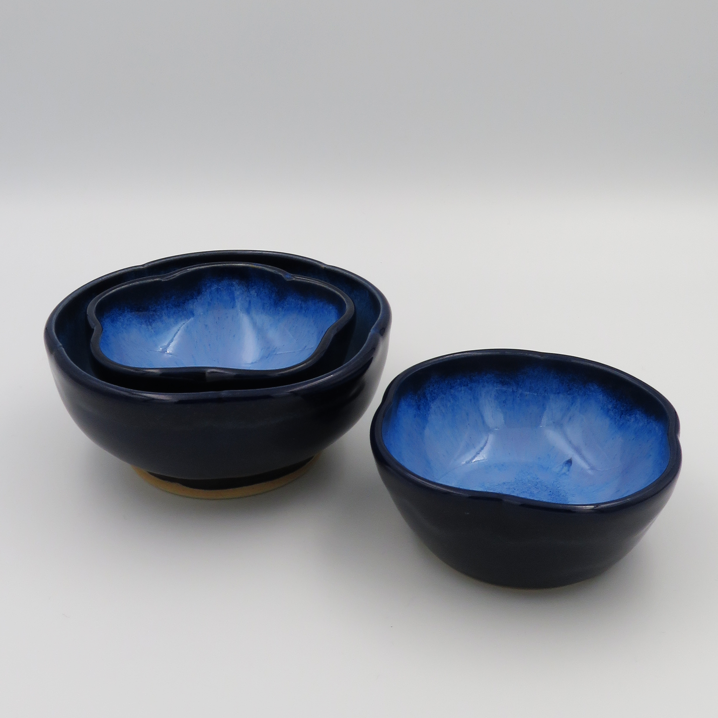 Nested 5-Petal Bowls - Deep Blue