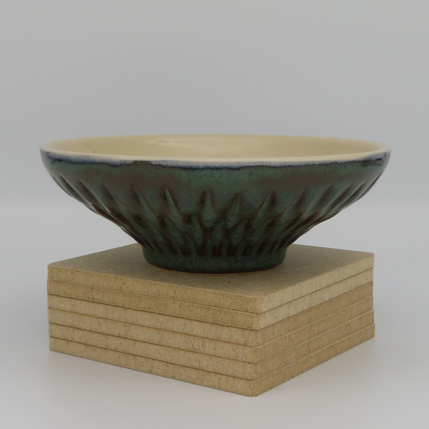 Medium Fluted Bowl - Rustic Blue