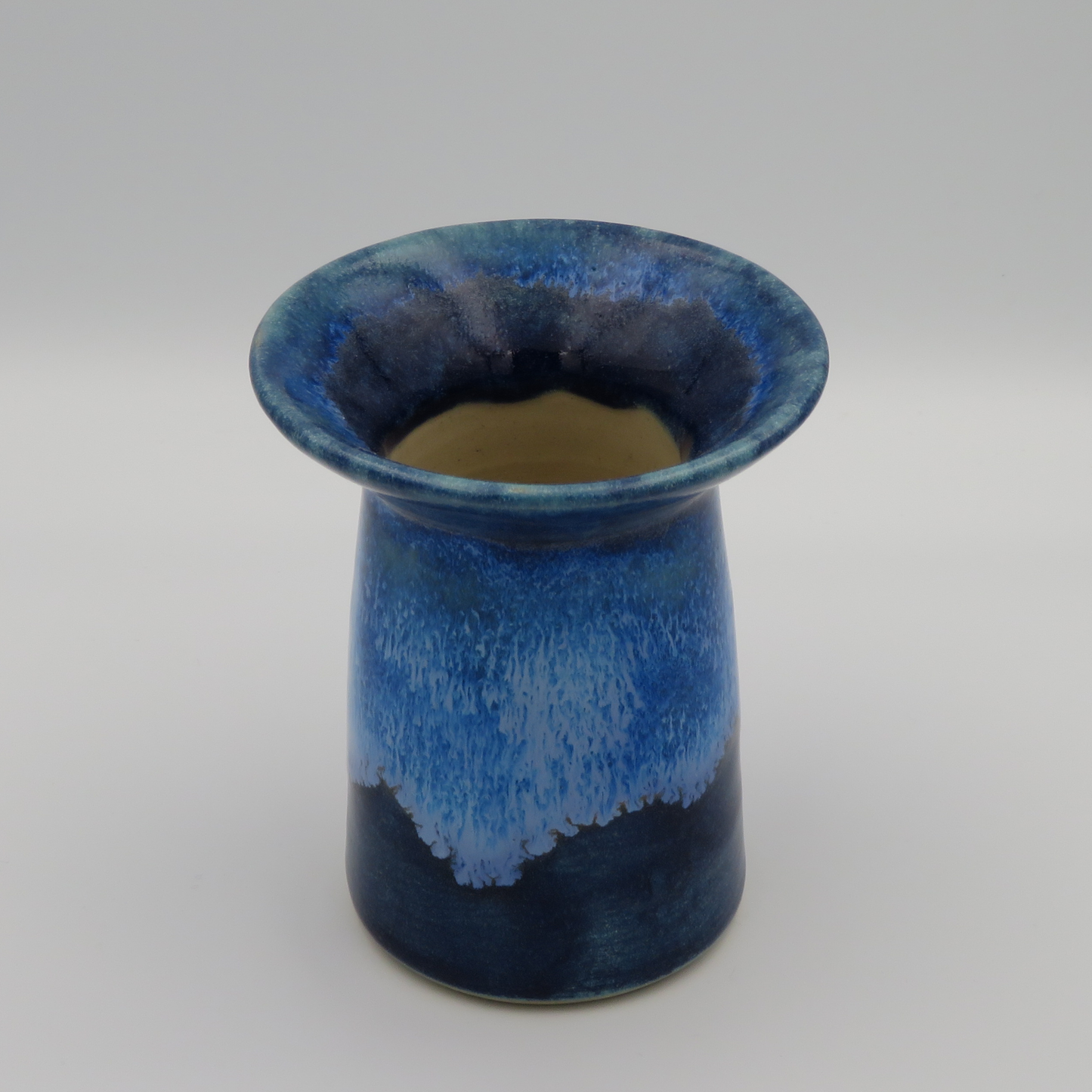 Wide Rim Vase - Medium Blue Flow