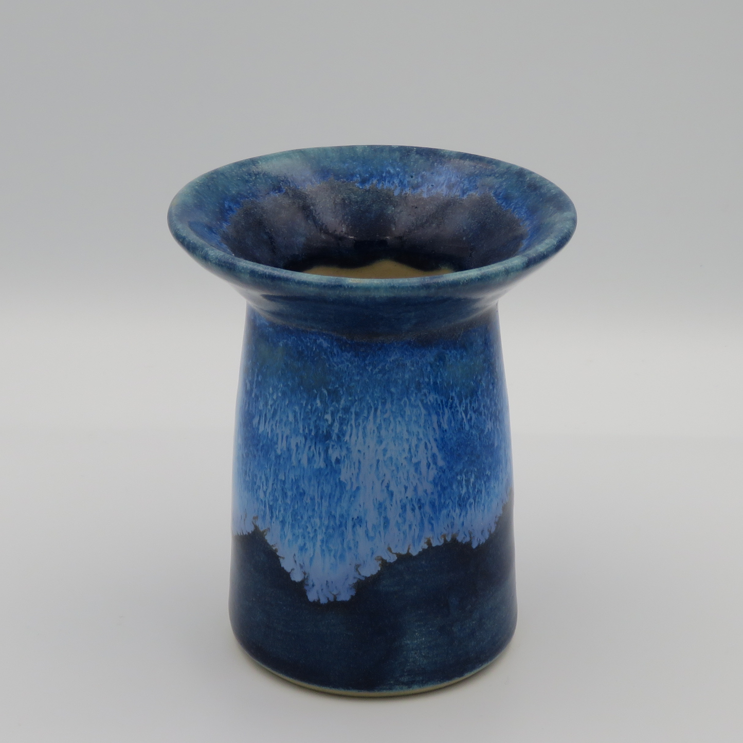 Wide Rim Vase - Medium Blue Flow