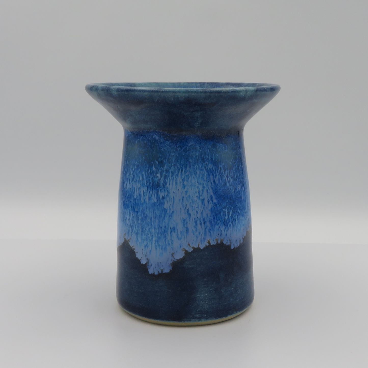 Wide Rim Vase - Medium Blue Flow