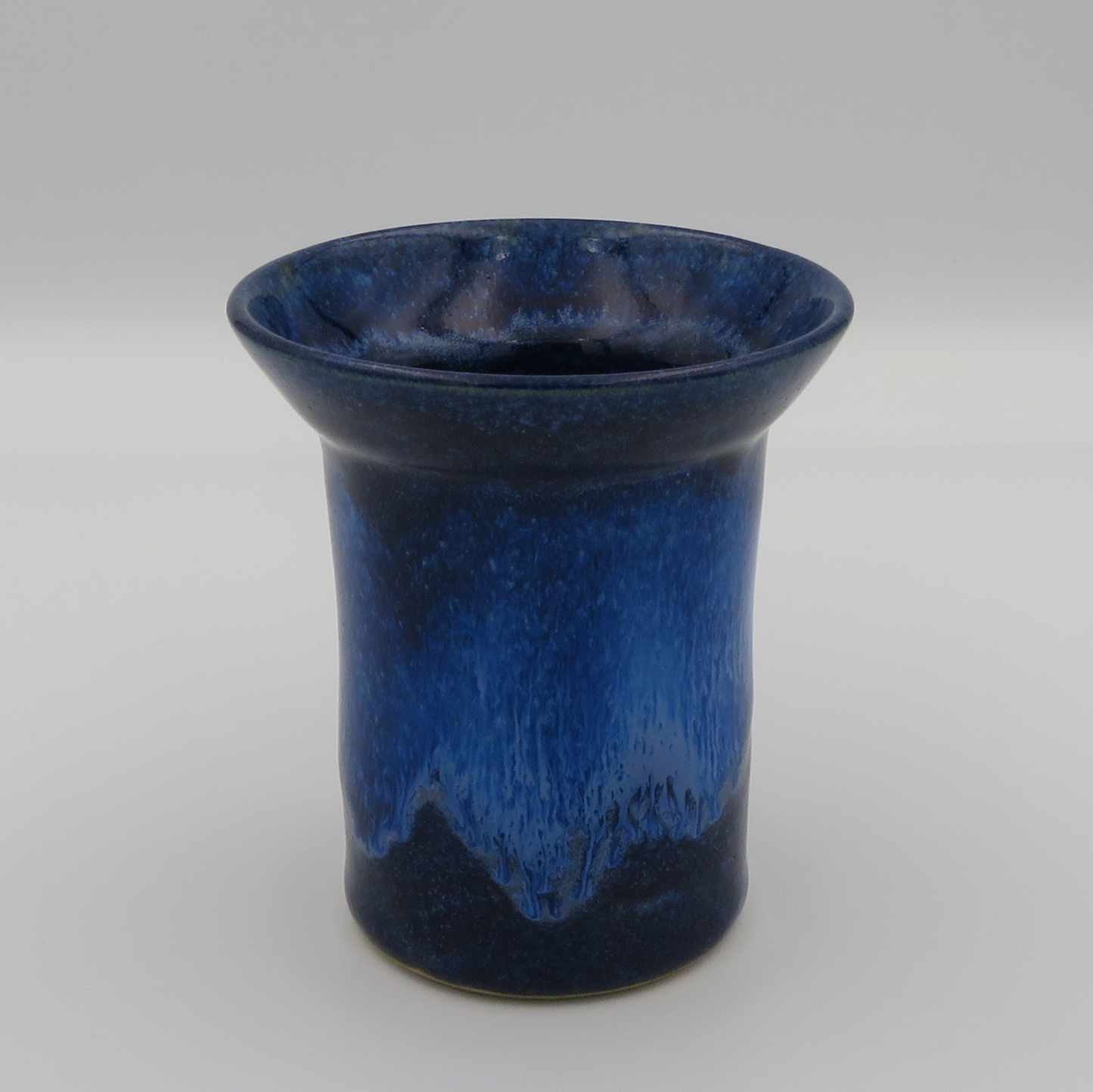 Wide Rim Vase - Deep Blue Flow