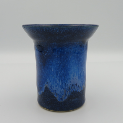 Wide Rim Vase - Deep Blue Flow