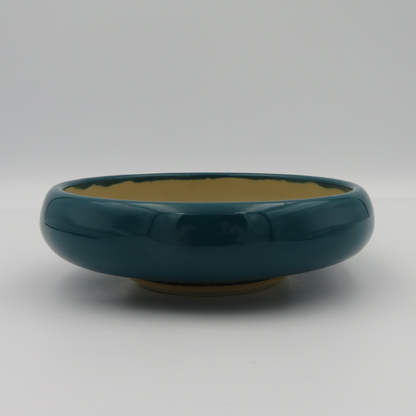 Small Rounded Dish - Emerald with Transparent Interior