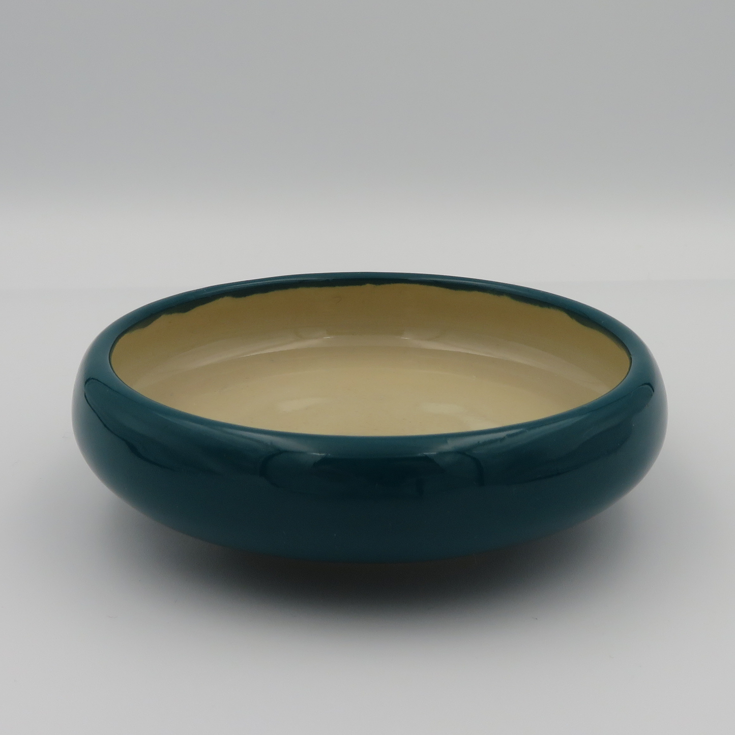 Small Rounded Dish - Emerald with Transparent Interior