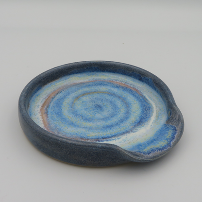 Spoon Rest - Light Blue Spiral