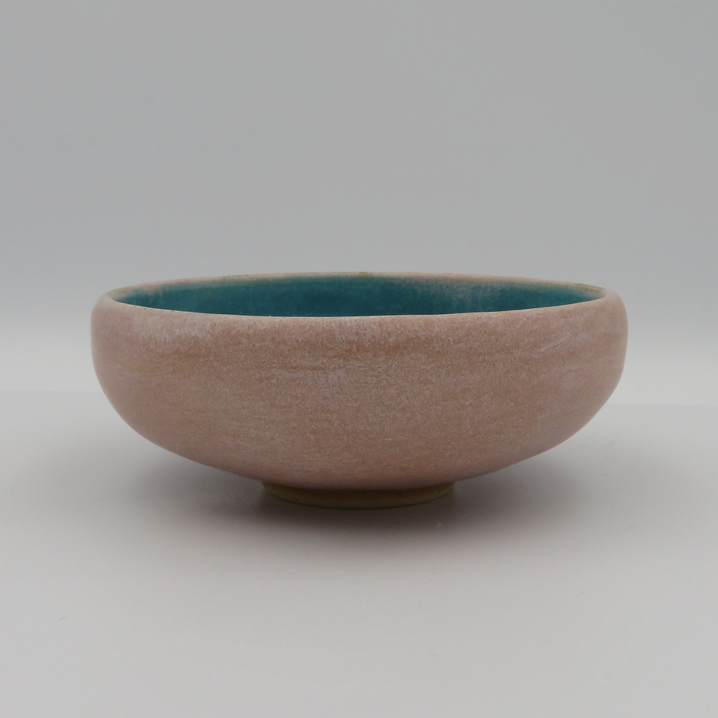 Small Rounded Dish - Pink with Light Blue Interior