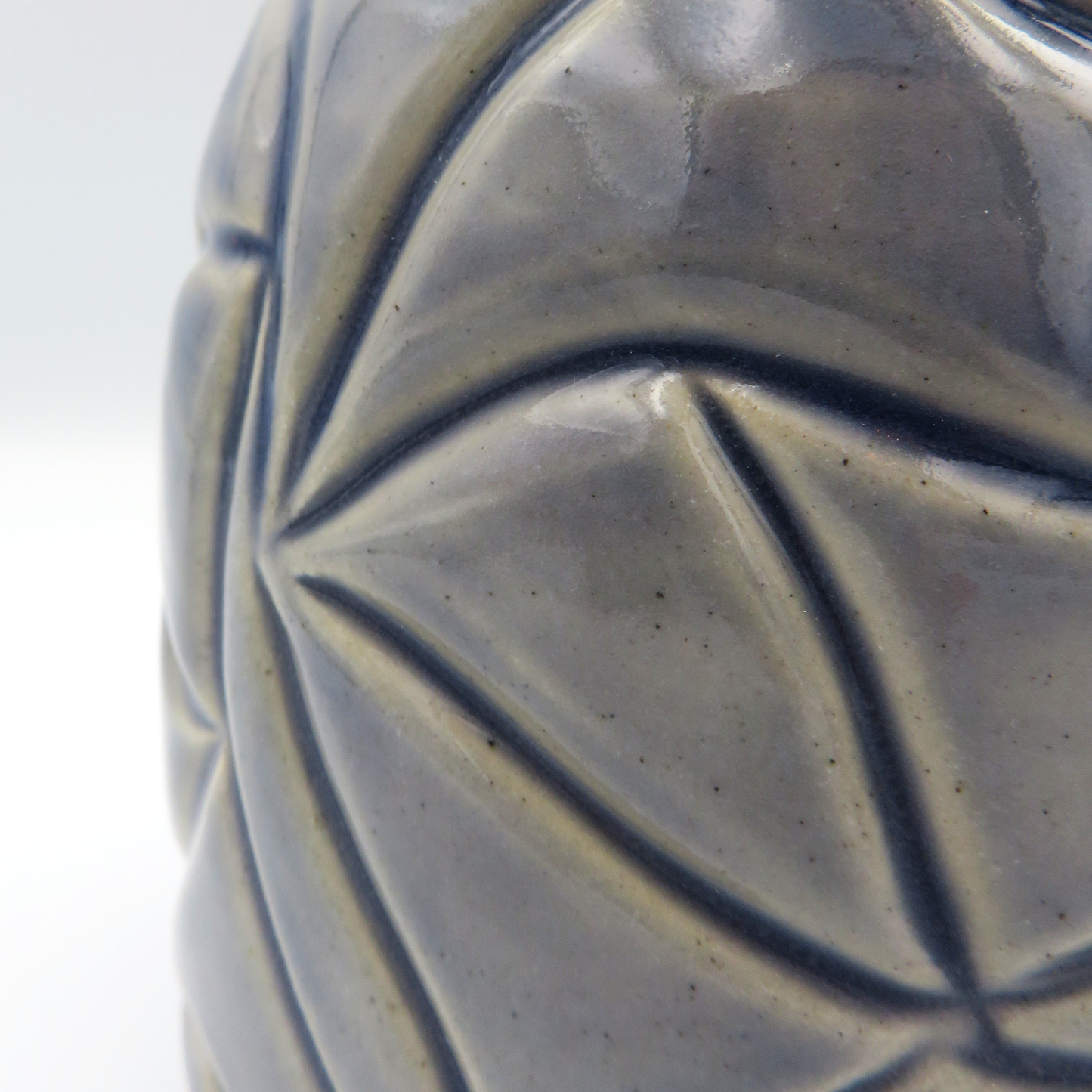 Cylindrical Carved Vase - Lilac Grey - Second