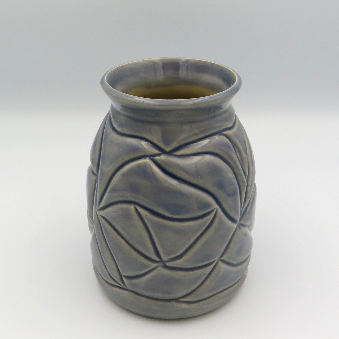 Cylindrical Carved Vase - Lilac Grey - Second