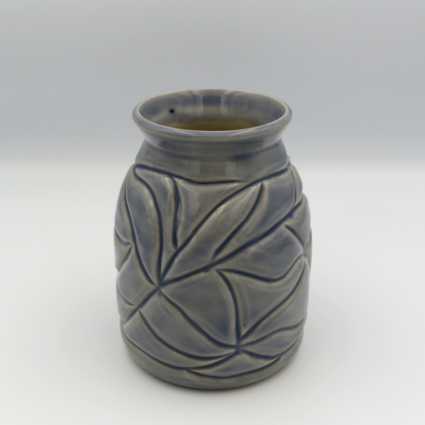 Cylindrical Carved Vase - Lilac Grey - Second