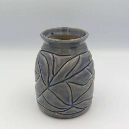 Cylindrical Carved Vase - Lilac Grey - Second