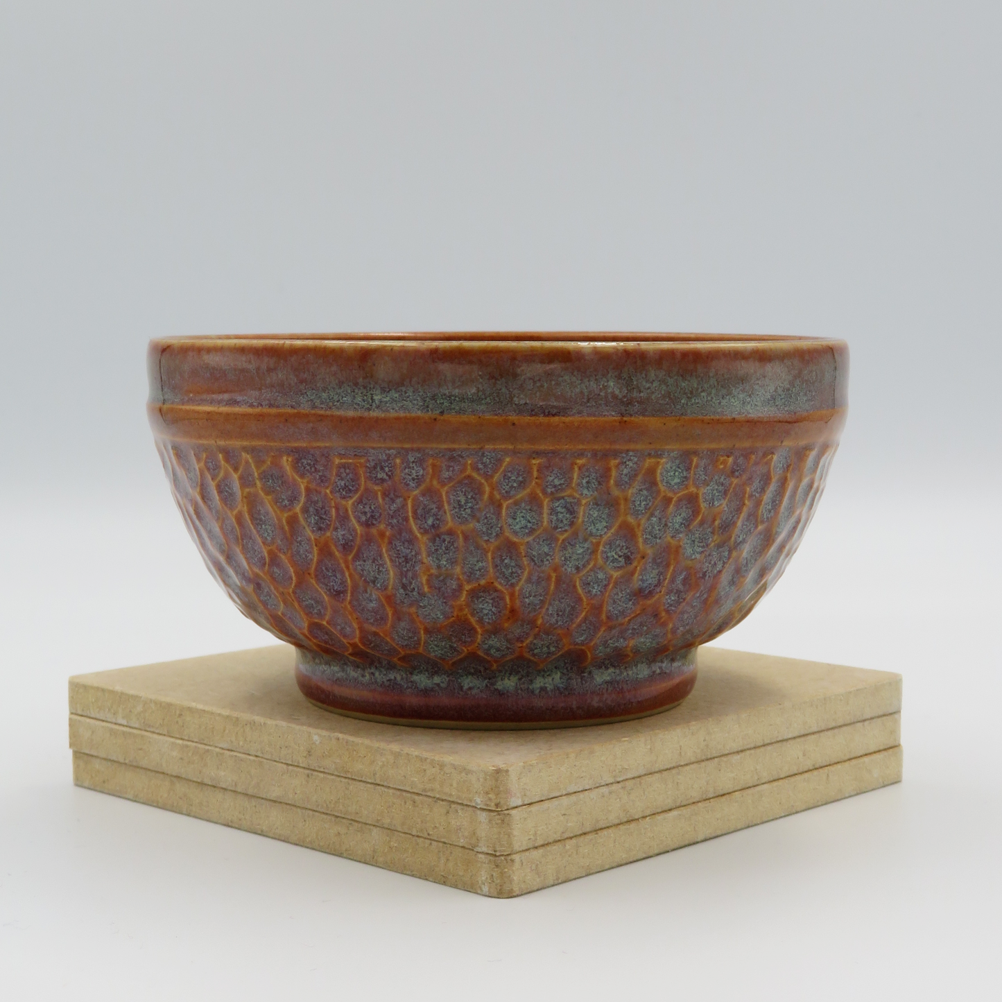 Carved Small Bowl - Sunset Red