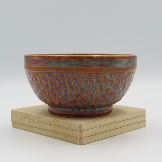Carved Small Bowl - Sunset Red