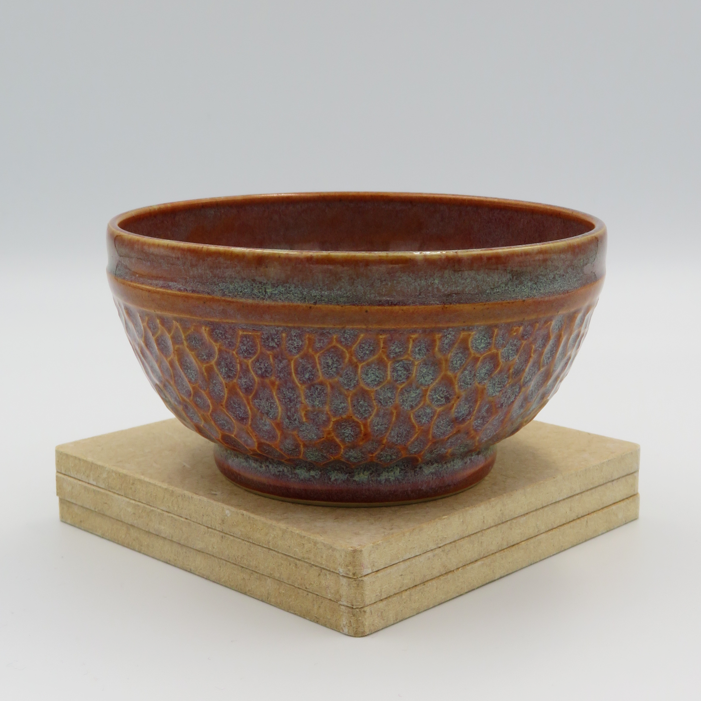 Carved Small Bowl - Sunset Red