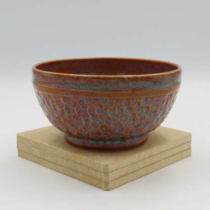 Carved Small Bowl - Sunset Red