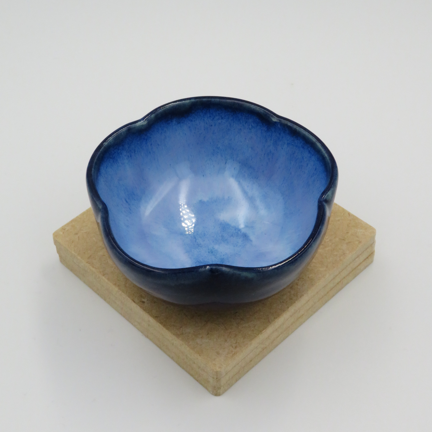 Small 5 Petal Dish - Medium Blue