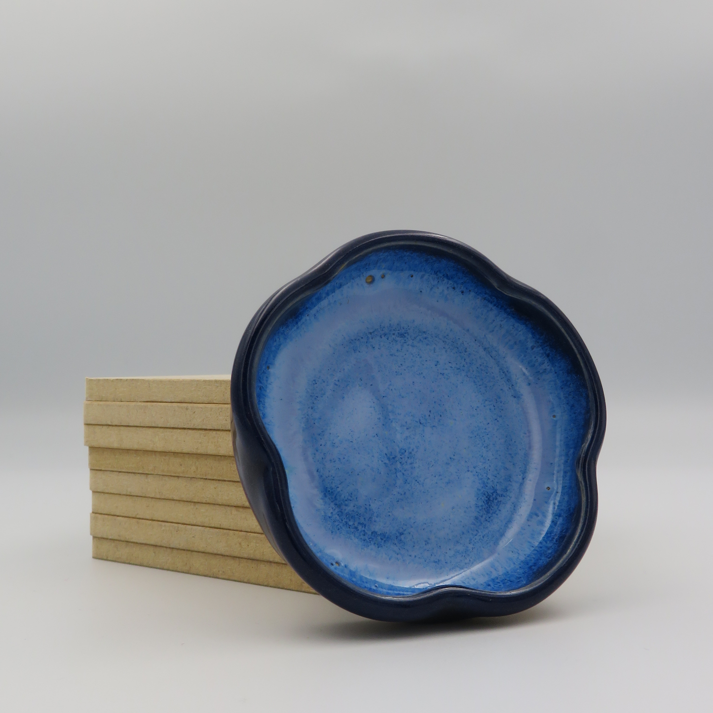 Small Flat Petal Dish - Deep Blue - Second