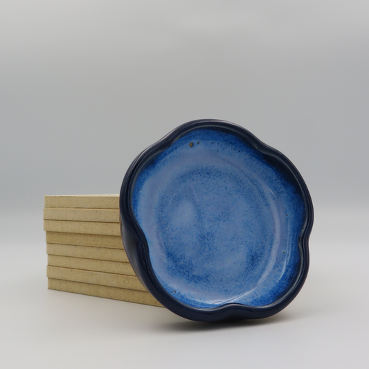 Small Flat Petal Dish - Deep Blue - Second