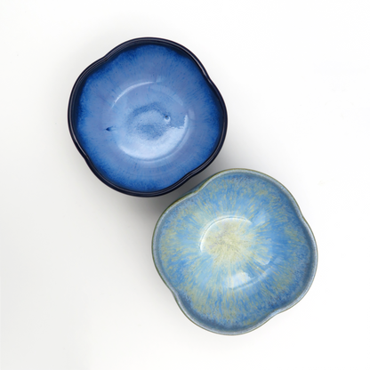 Small 4-Petal Dish - Light Blue