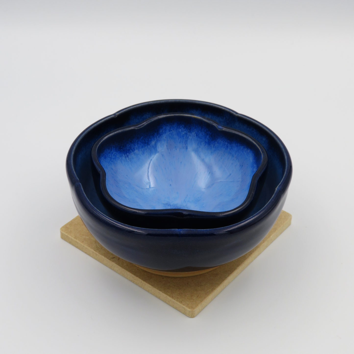 Nested 5-Petal Bowls - Deep Blue