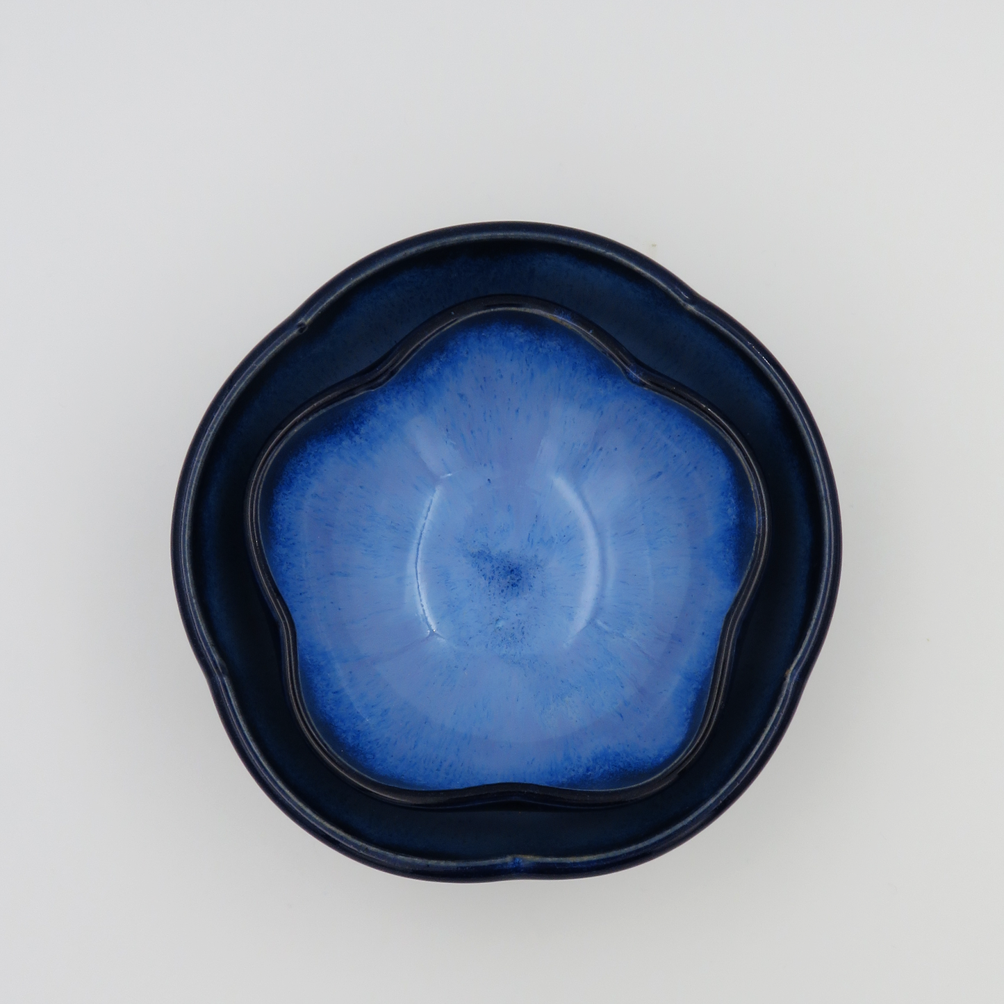 Nested 5-Petal Bowls - Deep Blue