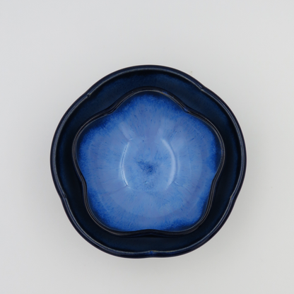 Nested 5-Petal Bowls - Deep Blue