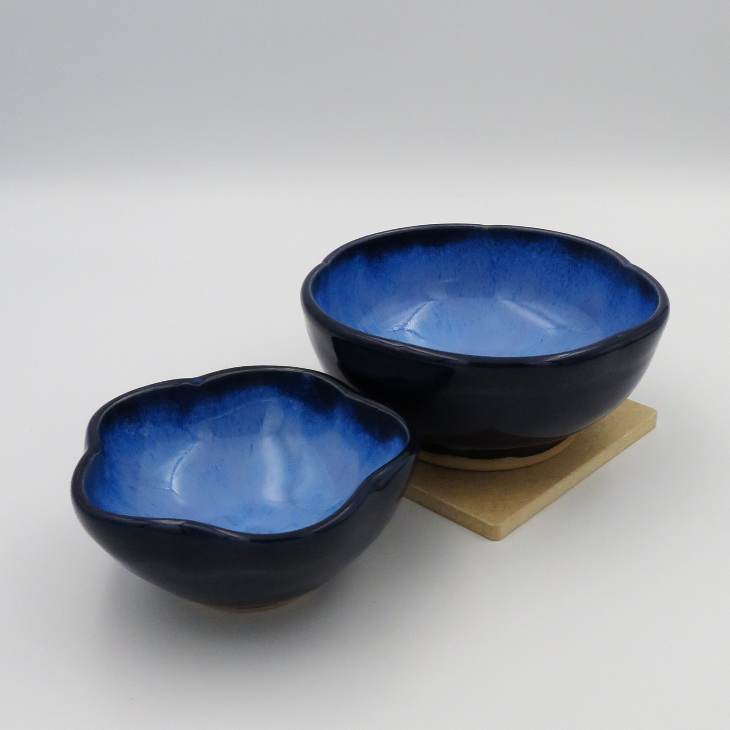 Nested 5-Petal Bowls - Deep Blue