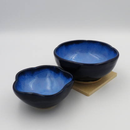 Nested 5-Petal Bowls - Deep Blue