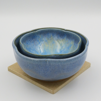 Nested 5-Petal Bowls - Light Blue