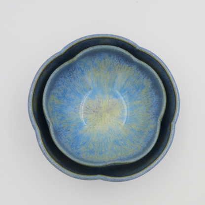 Nested 5-Petal Bowls - Light Blue